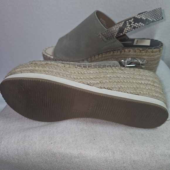 Dolce Vita Women’s Platform Espadrilles Marlo Wedge Green Suede Slingback Sz 9M - Picture 7 of 8